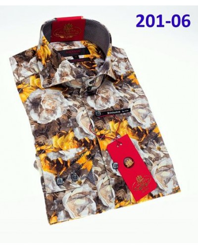 Men's Fashion Shirt by AXXESS - Brown Floral