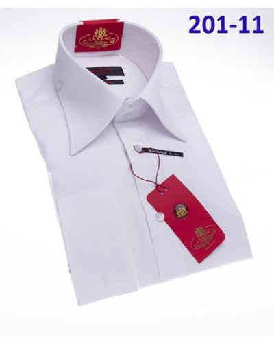 Men's Fashion Shirt by AXXESS - White / Tab Collar