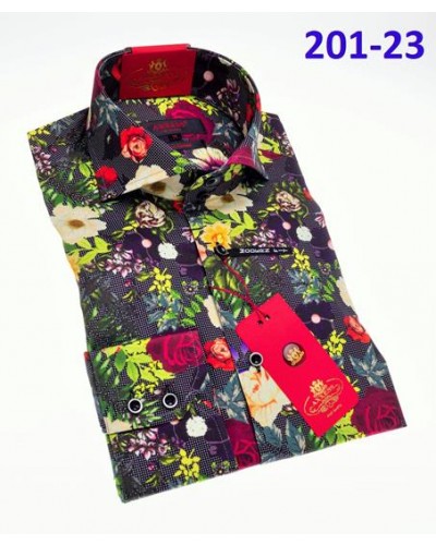 Men's Fashion Shirt by AXXESS - Green Floral