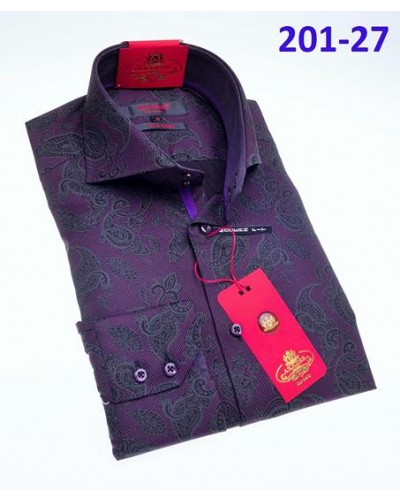Men's Fashion Shirt by AXXESS - Paisley / Purple