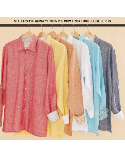 Men's 100% Linen Fashion Shirt by Merc/InSerch - 6 Colors a