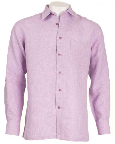 Men's 100% Linen Fashion Shirt by Merc/InSerch - Lavender