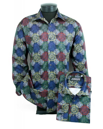 Giovanni Marquez Men's European Shirt - Multi / Disc Pattern a