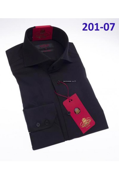 Men's Fashion Shirt by AXXESS - Black / Cutaway Collar