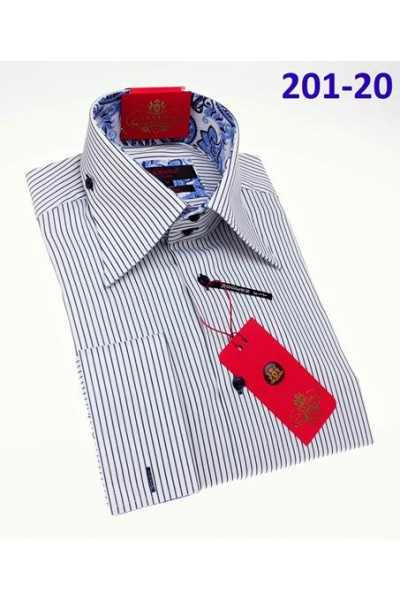 Men's Fashion Shirt by AXXESS - Navy Pinstripe