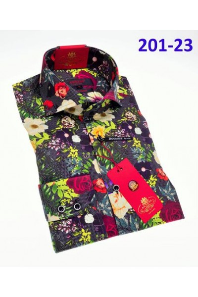 Men's Fashion Shirt by AXXESS - Green Floral