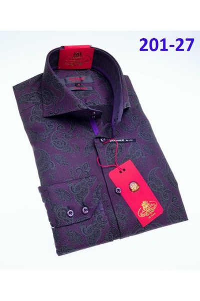 Men's Fashion Shirt by AXXESS - Paisley / Purple