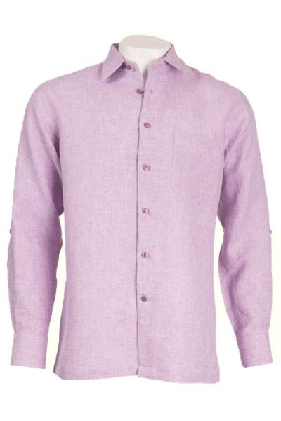 Men's 100% Linen Fashion Shirt by Merc/InSerch - Lavender