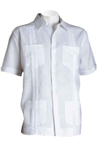 Men's 100% Linen S/S Shirt by Inserch / Merc - White / Pockets