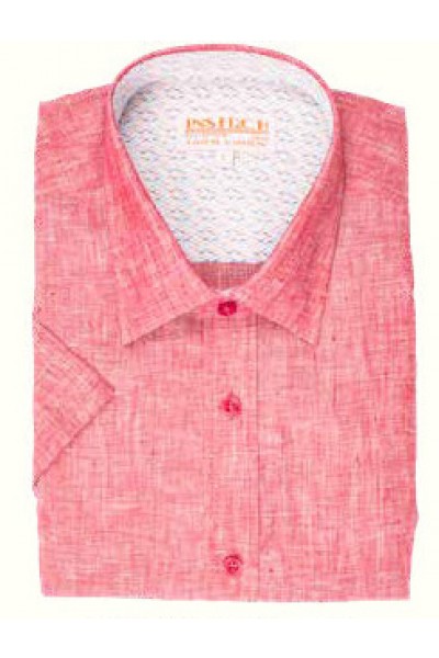 Men's 100% Linen S/S Shirt by Inserch / Merc - Raspberry a