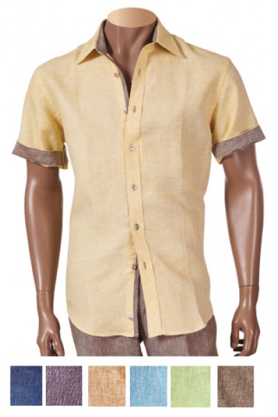 717, Men's 100% Linen Fashion Shirt by Merc/InSerch - 7 Colors
