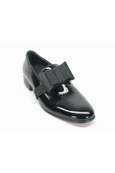 Men's Fashion Shoes by Carrucci - Black Patent Bow 