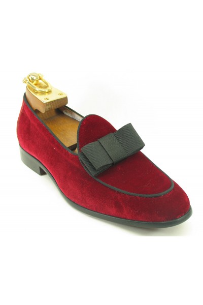 Men's Fashion Shoes by Carrucci - Red Velvet / Bow 