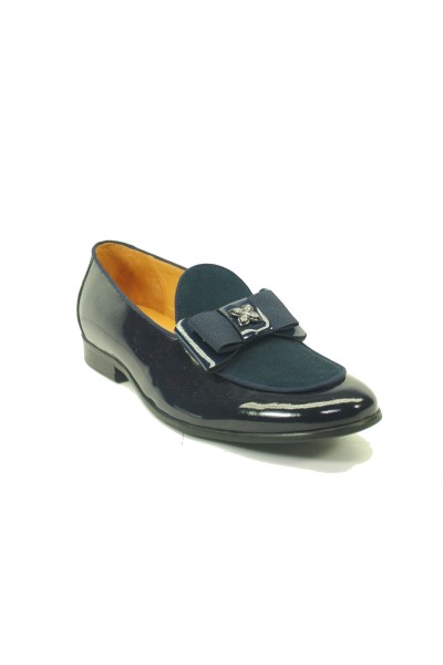 Men's Slip On Leather Loafers by Carrucci - Poem Navy