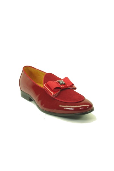 Men's Slip On Leather Loafers by Carrucci - Poem Red