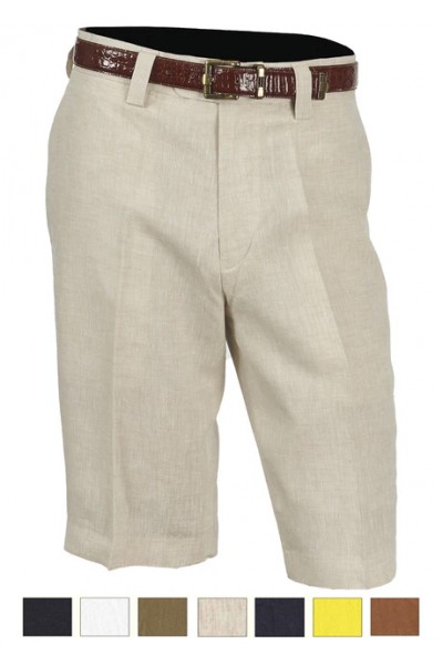 Men's Linen Flat Front Shorts by Merc/InSerch - 7 Colors a