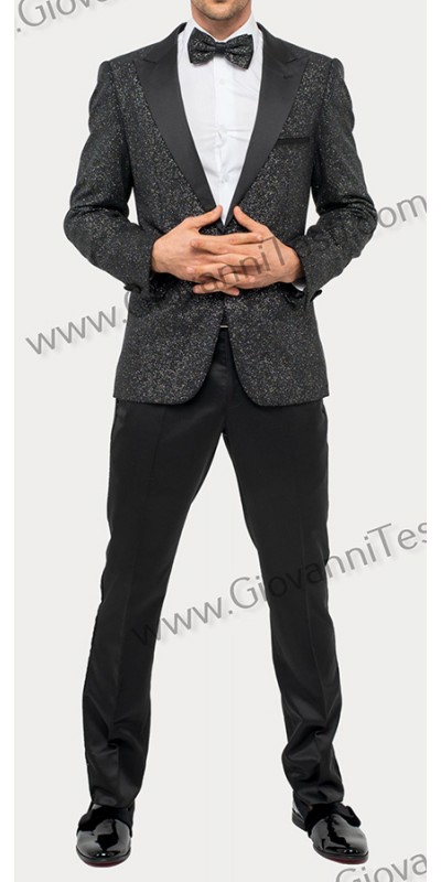 Giovanni Testi Slim Fit Tuxedo Suit - Glitter / Silver B